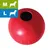 Balle rouge en caoutchouc KONG avec ouverture, tailles M et L indiquées par pictogrammes de chiens et lettres sur fond vert et bleu. Balle rouge en caoutchouc KONG avec ouverture, tailles M et L indiquées par pictogrammes de chiens et lettres sur fond vert et bleu.