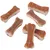 Plusieurs os à mâcher avec une base blanche et une couche de viande brune, adaptés comme snack ou récompense pour animaux de compagnie.