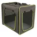 First Class Basic Transport Crate - Size S: 53.5 x 38 x 46cm (L x W x H) Grey-Brown & Neon Green
