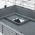 Grey plastic tray with rectangular opening, integrated into a metal grid cage design. Suitable for small animal cages.