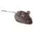 Plush mouse cat toy with grey faux fur, brown felt ears and tail, shown on white background