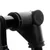 Close-up of a black plastic connector with embossed logo and symbols, suitable for accessory assembly.