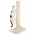 Cat tree with beige sisal post and base plate, cat climbing on the post.