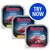 Rocco Classic wet food trays in beef, beef with poultry, and pure beef varieties. Blue circle with white text reads 'TRY NOW'. 100% fresh ingredients and grain-free shown on packaging.