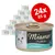 Miamor Pastete mit Forelle -kissan märkäruoka, 24 x 85 g annospurkit. Etiketissä kissan kuva ja teksti NEU: zart.