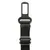 Black metal safety belt adapter with adjustable nylon strap and two metal loops.