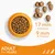 Kibble size guide showing pieces with 17 mm diameter and 9 mm thickness, suitable for adult pets aged 1 year and older.