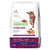Sac de croquettes Natural Trainer Sterilised pour chat adulte, 3 kg, avec saumon et fibre de pois, sans colorants, conservateurs ni sucres ajoutés. Texte en anglais et italien visible.