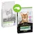 Twee verpakkingen Purina Pro Plan Sterilised Adult 1+ kattenvoer, oude en nieuwe verpakking met groene pijl ertussen. Tekst: Optirenal, Renal Plus, ISFM, kalkoen, geen kleurstoffen of smaakstoffen.
