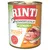 Rinti Kennerfleisch Senior mit Huhn, getreidefrei, fettreduziert, Ballaststoffe, Original seit 1893. Abgebildet sind Fleischstücke und Innereien.