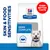 Prescription Diet Derm Complete Original for skin and food sensitivities, with even better taste highlighted in red circle. Image shows product packaging and a white dog.