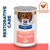 Hill's Prescription Diet ON-CARE restorative care canned food with chicken and vegetables, showing chunks of meat and vegetables. Text: restorative care, chicken and vegetables.