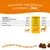 Etetési táblázat: 1 falat 0–15 kg, 2 falat 15–30 kg, 3 falat 30+ kg. Multi-Vitamin Premix, L-Carnitine, Calsporin (Probiotic) mennyiségek mg-ban és CFU-ban feltüntetve.