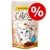 Catesy gustare pentru pisici cu carne de pasăre și brânză, 65g. Crunchy'n smooth! Mai puțin de 2 kcal pe gustare. Semn procent roșu pentru promoție.