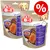2 zakken 8in1 FILLETS pro active Chicken Fillet met afbeelding van hond en rode kortingssymbool met procentteken zichtbaar op de verpakking. 2 zakken 8in1 FILLETS pro active Chicken Fillet met afbeelding van hond en rode kortingssymbool met procentteken zichtbaar op de verpakking.