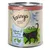 Feringa Classic Meat, Salmon & Turkey with courgette & watercress, ADULT, 800 g. Immagine di una lattina con disegno di gatto nero e paesaggio rurale. Testo in inglese.