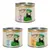 Trois boîtes Feringa Country Style 200g pour chat adulte : Chicken with Pork & Lamb, Chicken with Pork & Saithe, Chicken with Pork & Duck. Illustration de chat noir sur chaque étiquette.