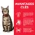 Avantages clés : vitamine E, oméga-3 et oméga-6 pour la peau et le pelage, taurine pour le cœur et les reins, protéines de haute qualité pour la masse musculaire. Chat tigré avec collier rouge.