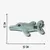 Soft toy shaped like a crocodile with dimensions shown as 15 cm high and 32 cm long.