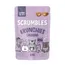Scrumbles Krunchies Calming Treats, calming formula, 60g pack. Illustrations of relaxed animals and two filled treats shown on the packaging.