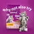 whiskas Kitten 2–12 months, with delicious chicken, 1.9 kg. Text: why not also try. Image shows kittens and dry food on purple background.