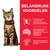 Belangrijke voordelen: caloriearm met L-carnitine voor ideaal lichaamsgewicht, eiwit en vezels verminderen hongergevoel, omega 6 en vitamine E voor huid en vacht. Afbeelding van kat links.