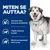Teksti: Miten se auttaa? Koostumus auttaa liuottamaan struviittikiviä. Ylläpitää virtsarakon terveyttä. Näkyvää painonpudotusta tukeva ravinto. Kuvassa koira.