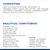 Összetétel és analitikai alkotórészek angolul: fehérje 7,0 %, zsír 3,7 %, rost 3,9 %, hamu 1,6 %, nedvesség 75,0 %, omega-3 0,8 %, kalcium 0,22 %, energia 864 kcal/kg stb.