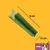 Snack verde em forma de cruz, com 9 cm de comprimento e 1,5 cm de largura. Canto inferior direito: imagem de cão e texto '5–10 kg'.
