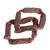 Several brown, dried sausages in a chain, suitable as a snack or reward for pets.