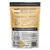 Product packaging showing feeding guide, ingredients list, and key benefits including omega 3, collagen, vitamins, melon extract, and probiotics for healthy skin and coat.