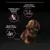Formulated without wheat, supports healthy skin, beautiful shiny coats. Three feature call-outs with icons beside a brown puppy on black background.