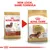 ROYAL CANIN Adult Dachshund dog food packaging, old and new designs side by side. Text above: NEW LOOK, SAME FORMULA. Both packs show a Dachshund image and product details.