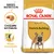 Sac de croquettes Royal Canin Adult French Bulldog, texte visible : Croquette sur-mesure, Masse musculaire, Breed Nutrition. Image d’une croquette et d’un chien.