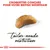 Texte : Croquettes conçues pour votre British Shorthair. Image d'une croquette. Texte en anglais : tailor-made nutrition.