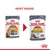 Porovnání starého a nového obalu kapsičky Royal Canin Care 85 g: vlevo Intense Beauty, vpravo Hair & Skin. Text: NOVÝ VZHLED.