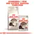Royal Canin Senior Ageing 12+ kattmat, en påse och en torrfoderpåse. Text: Kombinera 1 påse med kattens dagliga torrfoder.