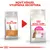 Porovnání starého a nového balení krmiva pro kočky Royal Canin Exigent, nápis: Nový vzhled, vylepšená receptura. Vlevo původní obal, vpravo nový s textem Protein Exigent.