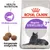 Royal Canin Regular Sterilised 7+ kattenvoer, afbeelding van brokjes, tekst: Vitaliteitscomplex, Aangepaste brokgrootte, Health Nutrition. Zwarte kat op de verpakking.