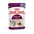 Royal Canin Sensory Taste kattenvoer, 85 g. Afbeelding van kat en stukjes voer in gelei op de verpakking. Tekst: Feline Health Nutrition.
