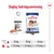Daglig fodringsanvisning for Royal Canin Maxi Adult: hundevægt 26 kg – 1 dåse + 220 g, 35 kg – 1 dåse + 301 g, 44 kg – 1 dåse + 376 g. Billede af tør- og vådfoder.