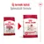 Royal Canin Medium Adult kutyatáp csomagolásváltás: balra régi, jobbra új design. Feliratok: Új termék külső, Optimalizált formula.