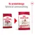 Royal Canin Medium Adult hundfoder, bild på gammal och ny förpackning. Text: Ny produktdesign, Optimerad sammansättning.
