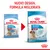 Royal Canin Starter Mother & Babydog Medium 11–25 kg, confronto tra vecchio e nuovo design della confezione. Testo in alto: Nuovo design, formula migliorata.