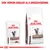 Royal Canin Gastrointestinal Moderate Calorie kattenvoer, nat- en droogvoeding verpakkingen zichtbaar. Tekst boven: 'Ook verkrijgbaar als droogvoeding'.