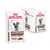 Royal Canin Veterinary Gastrointestinal Moderate Calorie, dünne Stücke in Sosse. Verpackung mit Katzenabbildung.