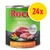 Rocco Menu 800 g, naudanliha, siipikarja, vihannekset ja riisi. Pakkausmerkintä: Enriched with carbohydrates. 24x monipakkaus.