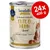 Sanabelle Ente & Huhn + Leinöl våtfoder för katt, 24x400 g. Text på tyska och engelska: with duck & chicken, linseed oil, complete feed for adult cats. Bild av katt och anka. Sanabelle Ente & Huhn + Leinöl våtfoder för katt, 24x400 g. Text på tyska och engelska: with duck & chicken, linseed oil, complete feed for adult cats. Bild av katt och anka.