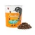 Smilla Ringlies, Katzenfutter mit Präbiotika. Made in Germany. Abgebildet: Verpackung und braune ringförmige Kroketten.