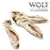 Oreilles de lapin séchées avec poils, marque Wolf of Wilderness visibles sur l’image.